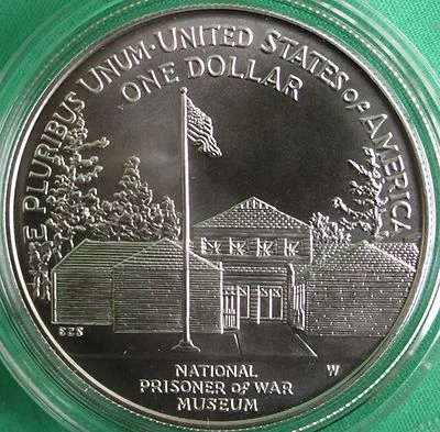 1994 W Prisoner of War POW Memorial Silver Dollar BU UNC Vietnam War Coin ONLY  - Image 1 of 4