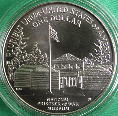 1994 W Prisoner of War POW Memorial Silver Dollar BU UNC Vietnam War Coin ONLY Cover