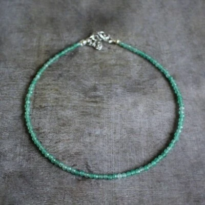Natural Green Aventurine Beaded Necklace Green Stone Choker Healing Crystal - Image 1 of 4
