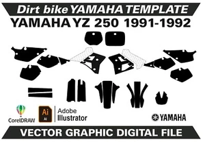 YAMAHA YZ 250 1991-1992 template Vector Format Ai CDR EPS M73 - Picture 1 of 2