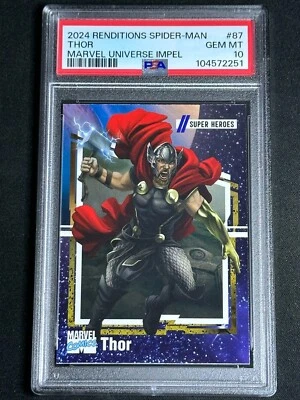 2024 Upper Deck Marvel Renditions Spider-Man Impel Thor #87 PSA 10 GEM MINT MCU - Image 1 of 2
