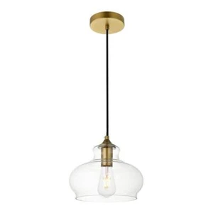 Living District Destry 1-Light Metal Pendant - Chrome and Clear Finish - Picture 1 of 3