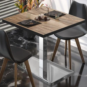 BM | Mesa de bistró | B:T:H 70 x 70 x 77 cm | Sheesham / Acero inoxidable | Plegable | ... - Imagen 1 de 8