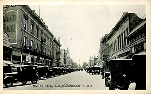 STREET SCENE LOOKING SOUTH, NAPA, CALIFORNIA, VINTAGE POSTCARD (DT 73) - Picture 1 of 2