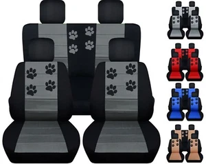 Fundas delanteras y traseras de asiento de coche se adaptan a las impresiones de patas de Jeep Wrangler JK 2007-2017 - Imagen 1 de 13