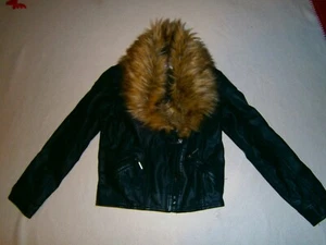 Mädchen Imitat Lederjacke Gr. 152, schwarz - Bild 1 von 6