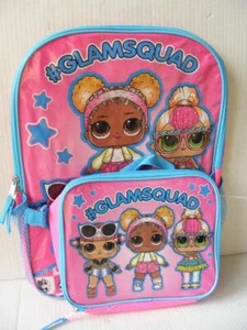 LOL Surprise Glam Squad Backpack & Lunch Bag 2 PC Set School Books Travel Tote - Picture 1 of 5
