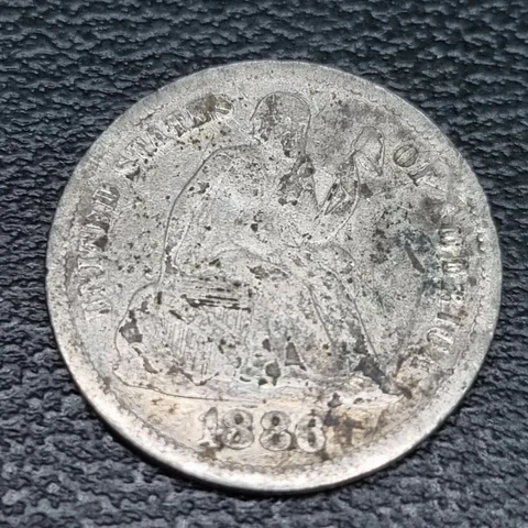 1886 Seated Liberty Dime 10c Circulated #40317 Cover