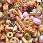 10pcs  Mini Play Toy Food Cake Biscuit Donuts Miniature Mobile phone accessor BA