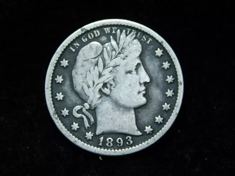 1893-O 25c Barber Quarter w/ Full LIBERTY Cover