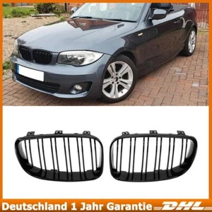 Kühlergrill Doppelsteg für BMW 1er E81 E87 E82 E88 07-13 Glänz Nieren Sportgrill - Bild 1 von 10