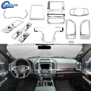 16pcs Full Interior Decoration Cover Trim Kit For Ford F150 2015-2020 Chrome Set - Picture 1 of 11