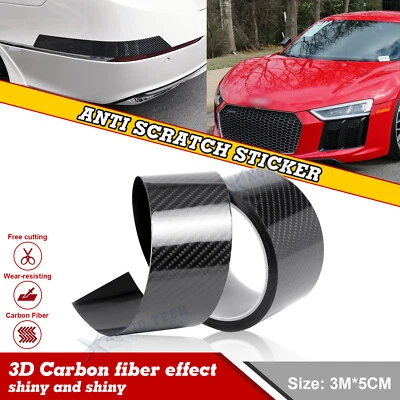 Carbon Fiber Door Bumper Abrasion Proof PVC Sticker For Audi A3 A5 TT VW Jetta - Image 1 of 4