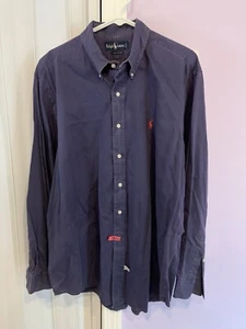 Vintage POLO by Ralph Lauren Button Up Shirt 90s Red Logo -Size XL - Picture 1 of 7