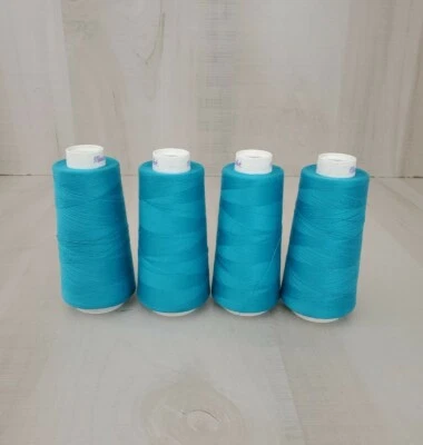Maxi-Lock 32265 Serger Thread Lot of 4 Radiant Turq blue  3000 yards each Used  - Image 1 of 3