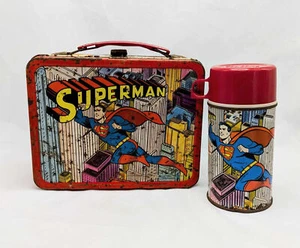 1967 National Periodical Publications Superman Metal Lunchbox & Thermos - Picture 1 of 11