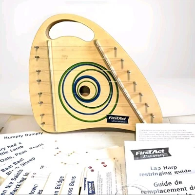 First Act Discovery Wooden Lap Harp Songs instructions Cards w/ extra string - Image 1 of 4