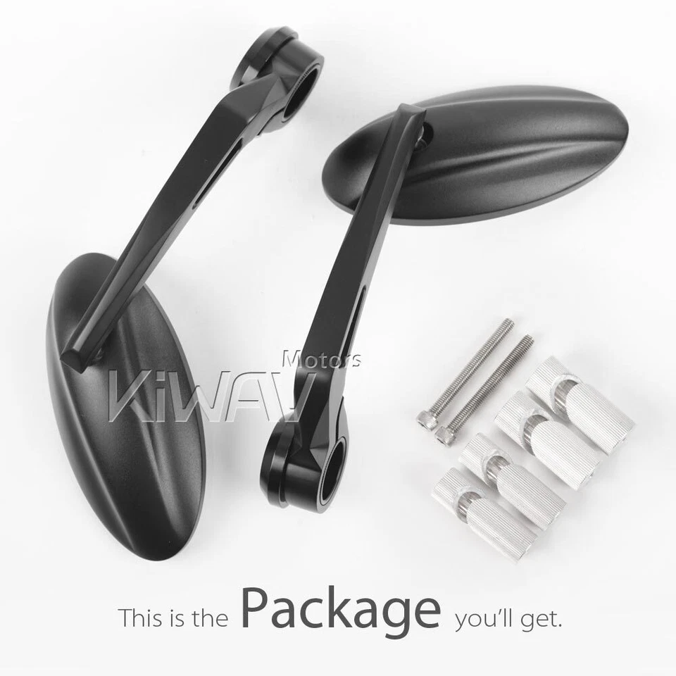 Espejos retrovisores de extremo de barra KiWAV para motocicleta ultra negros para Honda VTX1800S1 2005-2006 Foto 1 de 4
