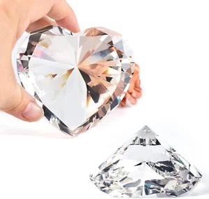 60MM Clear Crystal Diamond Heart Shape Glass Paperweight Valentine's Day Gift - Bild 1 von 5