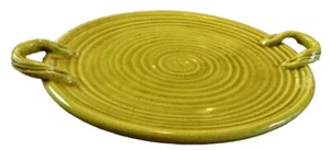 Rustic Green Distressed Round Tray Pottery With Handles Decorative 18" - Picture 1 of 5