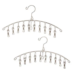 Clothes Hanger with 10 Clips - Set of 2 - Picture 1 of 4