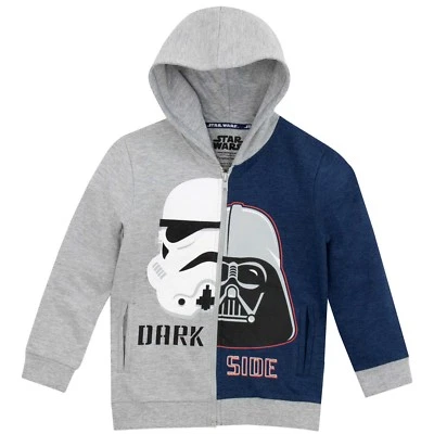 Star Wars Hoodie Kids Boys 5 6 7 8 9 10 11 12 Years Hooded Jumper Grey Blue - Image 1 of 2