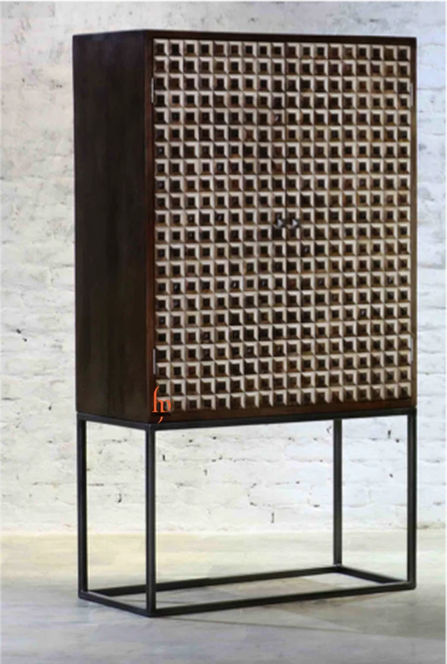 Handmade Bone Inlay Bar Cabinet Stunning Beer Cabinet Attractive Cabinet  - Image 1 of 4