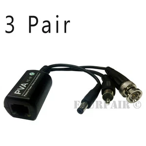 6pcs 3 Pair CCTV Coax BNC Video Audio Power Balun Transceiver to CAT5e 6 TVI 5MP - Picture 1 of 2