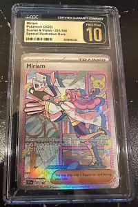 Pokemon TCG Miriam 251 Sv01 Base Special Illustration Rare CGC 10 Pristine Black - Picture 1 of 2