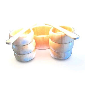 9 Piece Vintage Julie Pomerantz Blond Teak GoodWood Salad Set From Thailand - Picture 1 of 5