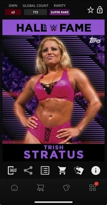 DIGITAL TOPPS WWE SLAM Trish Stratus SR PURPLE MINI DIAMOND HALL OF FAME Read - Image 1 of 3