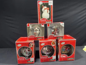 Coca-Cola Blown Glass Ornament COKE Lot Of 6 - Picture 1 of 17