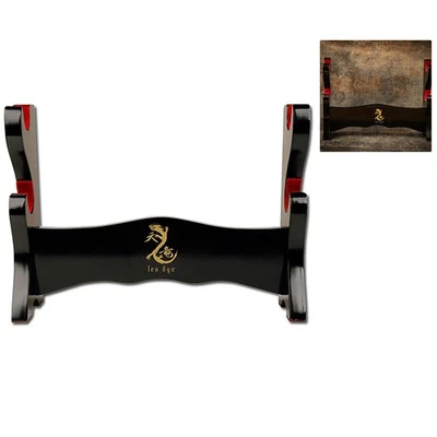 Stunning Double-Level Black Lacquer Sword Stand - For the Discerning Collector - Image 1 of 3