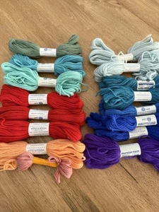 15 Skeins VTG Needlepoint Crewel 100% Wool Persian Yarn 3ply New Made In England - Picture 1 of 6