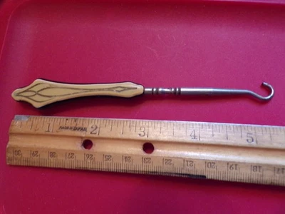 Vintage Decorative Celluloid Handle Button Hook - Image 1 of 4