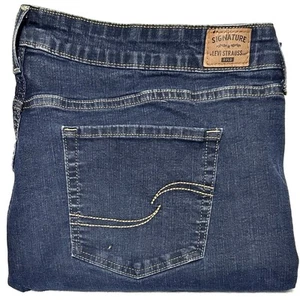 Levi Strauss Jeans Women's 24M Mid Rise Bootcut Stretch Whiskered Denim 42x31 - Picture 1 of 20
