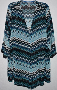 Cárdigan Catherines 2X Tejido Elástico Chevron Ligero Fluido Frente Abierto 22/24W - Imagen 1 de 20