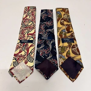 Vintage 90's Polo Ralph Lauren Tie Collection of 3 - Paisley and Tennis USA Silk - Picture 1 of 8