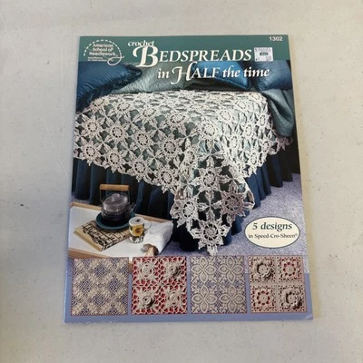 Bedspreads In Half The Time Crochet Pattern Book Pineapples Roses Stary Night + - Image 1 of 3