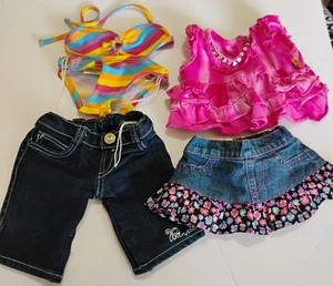 Build A Bear Mädchen Shirt Rock Jeans Badeanzug Bikini Paket Anziehpaket BABW - Bild 1 von 11