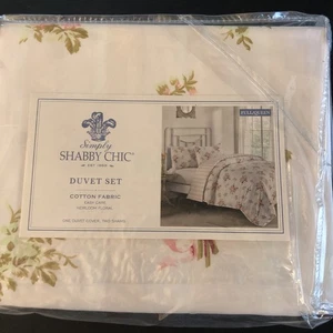 Simply Shabby Chic Pink Duvet Cover Heirloom Floral Cabana Stripe Full/Queen NEW - Picture 1 of 6
