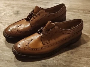 VTG FLORSHEIM Imperial Long Wingtip Shoes Men's Sz 10 E Brown 93602 Preowned - Picture 1 of 7