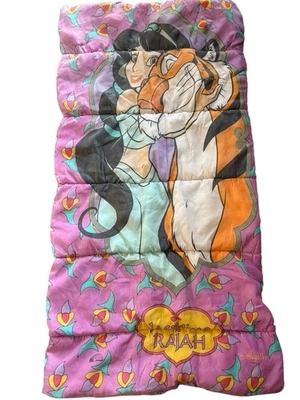 Saco de dormir vintage años 90 RARO Disney Aladdin Princesa Jazmín Rajah 28,5 X 54 Foto 1 de 2