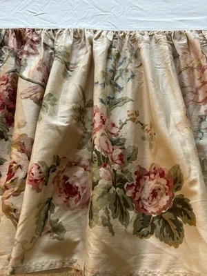 Ralph Lauren Sussex Garden Neutral King Bedskirt Dust Ruffle Cotton Sateen Nice! - Image 1 of 4