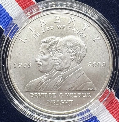 2003-P Unc 90% Silver Commemorative Dollar, Original Box, Capsule, & COA! - Image 1 of 3