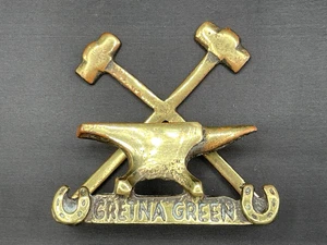 Portatarjetas de negocios de latón GRETNA GREEN SOUVENIR de colección. De un pueblo de Escocia - Imagen 1 de 3