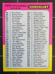 Topps #386 1975 • LISTA DE VERIFICACIÓN (sin marcar) • (A) - Imagen 1 de 2