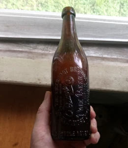 EIGENBROT ADONIS PALE BEER BALTIMORE AMBER 1890s BLOB TOP BEER BOTTLE EMB FACE - Picture 1 of 7