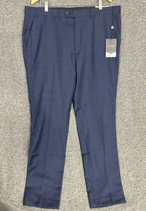 Pantalones de vestir Lauren Ralph Lauren para hombre 40x34 azul a cuadros calce clásico ultraflex - Imagen 1 de 13
