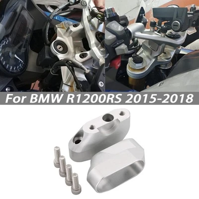 Motorcycle CNC HandleBar Mounts Clamps Risers For BMW R1200RS 2015-2018 Silver - Image 1 of 4